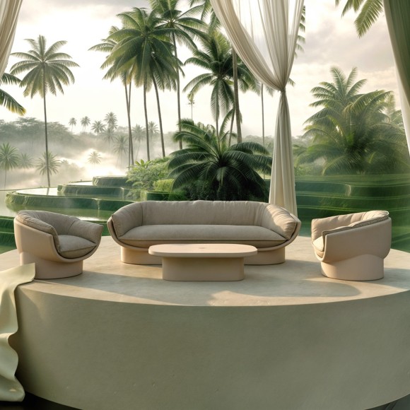 Luna Sofa - Luxe Polyéthylène Recyclable Extérieur | Coolgarden Beziers
